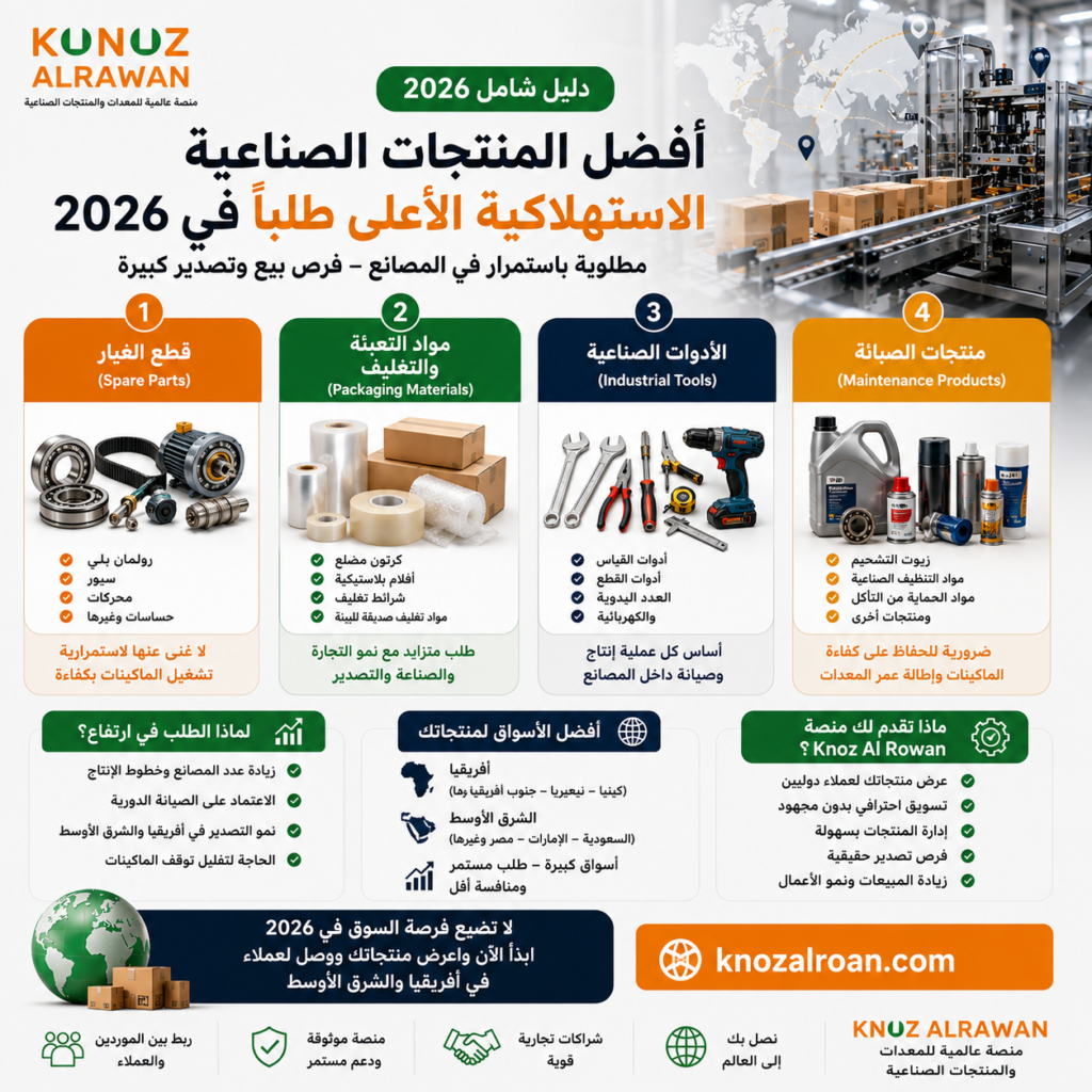 أفضل المنتجات الصناعية الاستهلاكية الأعلى طلبًا في 2026 (دليل شامل للمصانع والموردين)